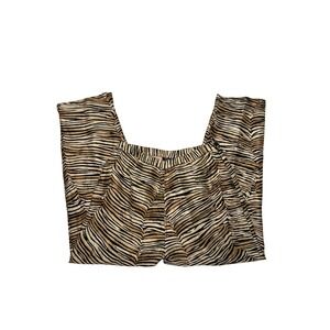 Vintage Anne Carson Silk Zebra Print Pants Women's Size 6 90s Y2K Animal Print